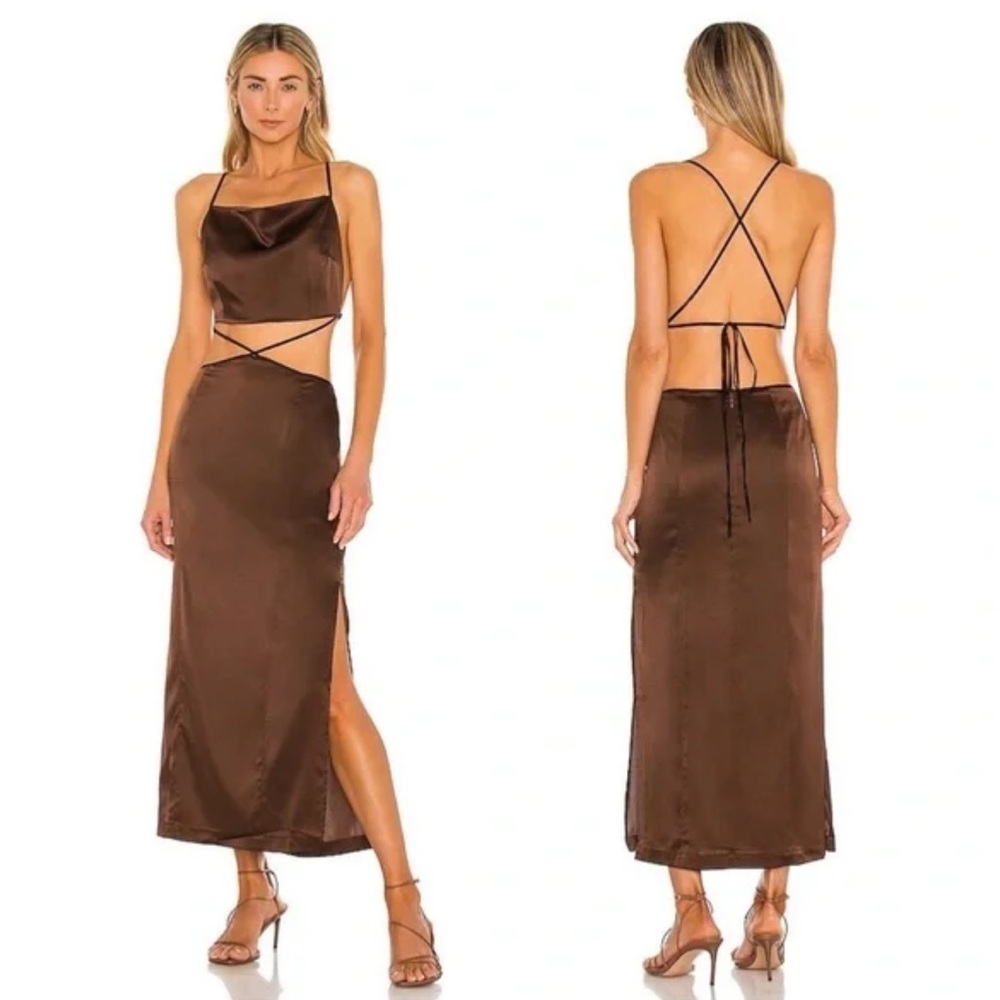 SILK Hansen + Gretel Serpentine Dress in Chocolate